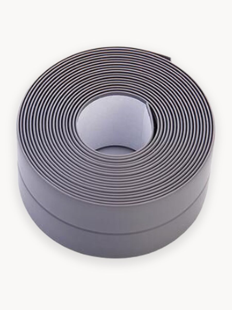Бордюрная лента Conflate серая, для ванны и кухни, клейкая, полиэстер, 6 см x 3,2 м