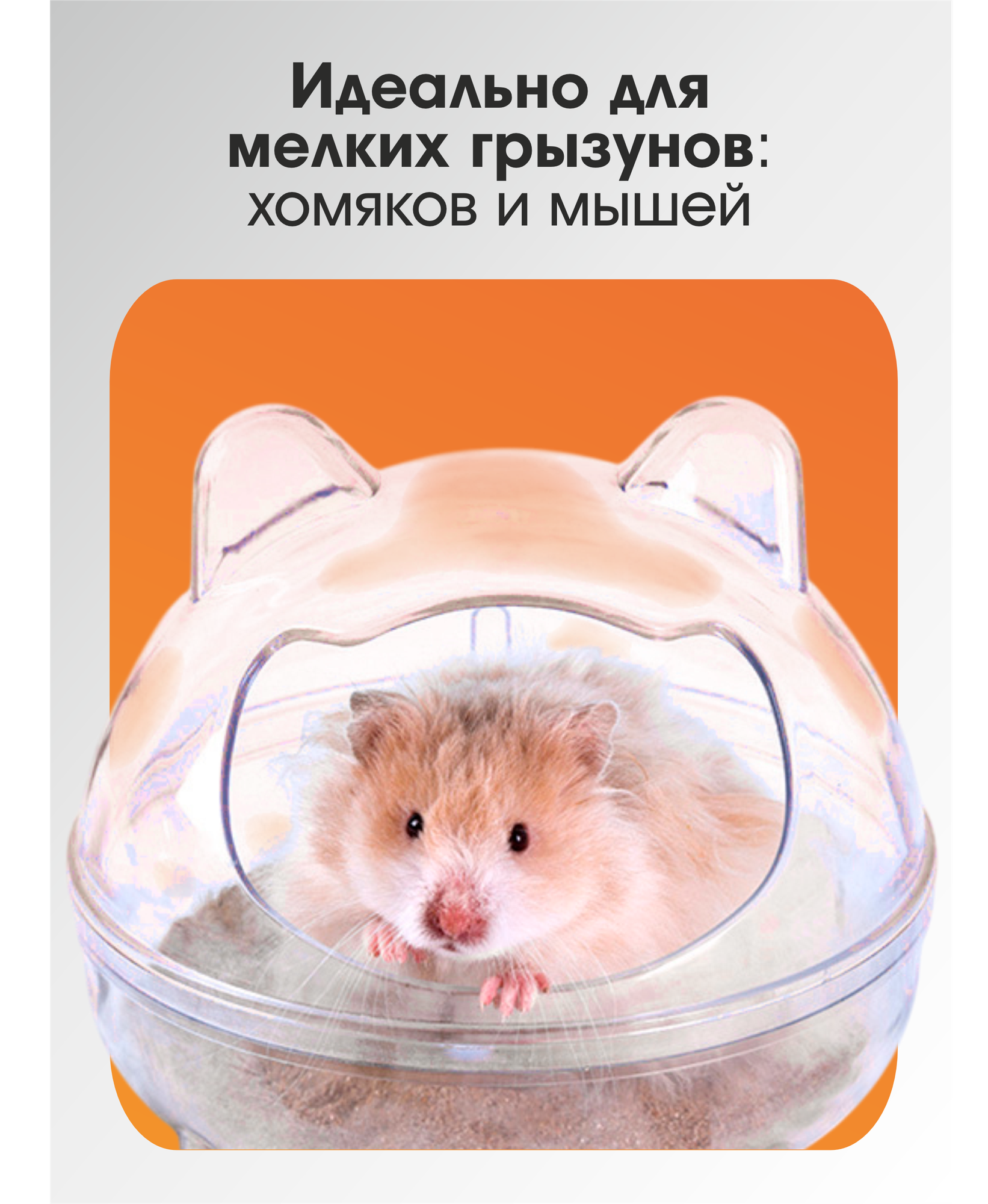 Ванночка туалет для хомяков и грызунов, прозрачная, круглая, 1 шт — фото 1