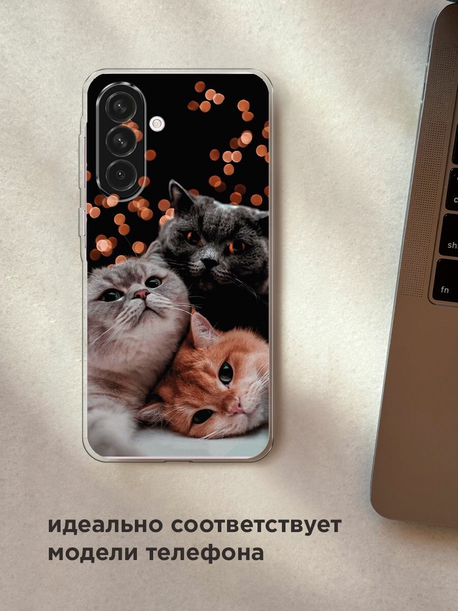 Чехол на Samsung Galaxy A56 5G / Самсунг Галакси А56 5G с принтом "Кошачьи обнимашки" — фото 1