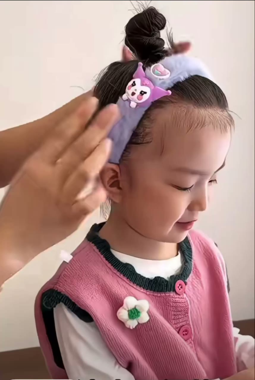 Детский ободок, для девочек, с фигурками, малиновый, мягкий, 1 шт. — фото 1