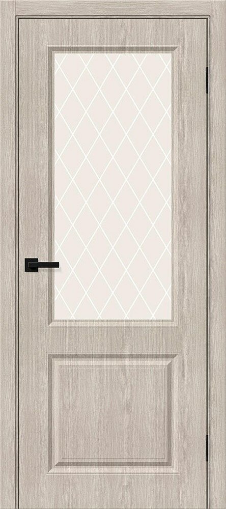 BRAVO Межкомнатная дверь 200*80, Скинни-13, Cappuccino Melinga / White Сrystal , Эко Шпон 200*80 Cappuccino Melinga