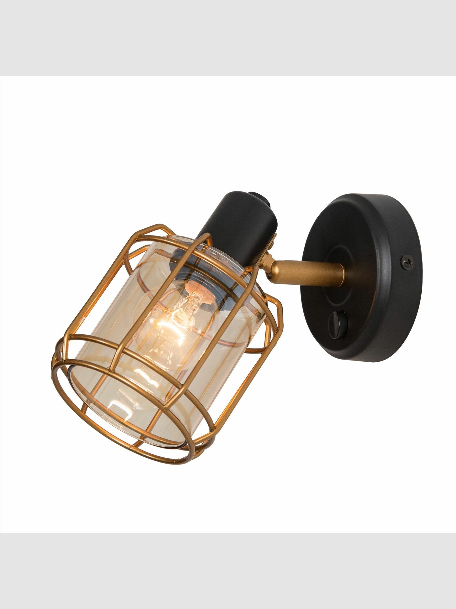 Настенный светильник Citilux Таверна CL542612 черный с одним поворотным плафоном стиль лофт E14