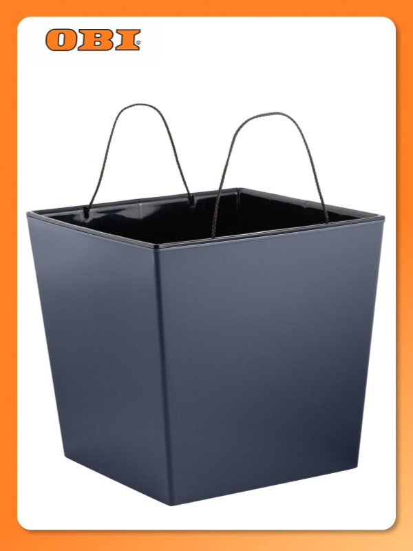 Горшок для цветов InGreen London CUBE 177 х 177 мм  4 2 л c дренажной вставкой  вулканический серый