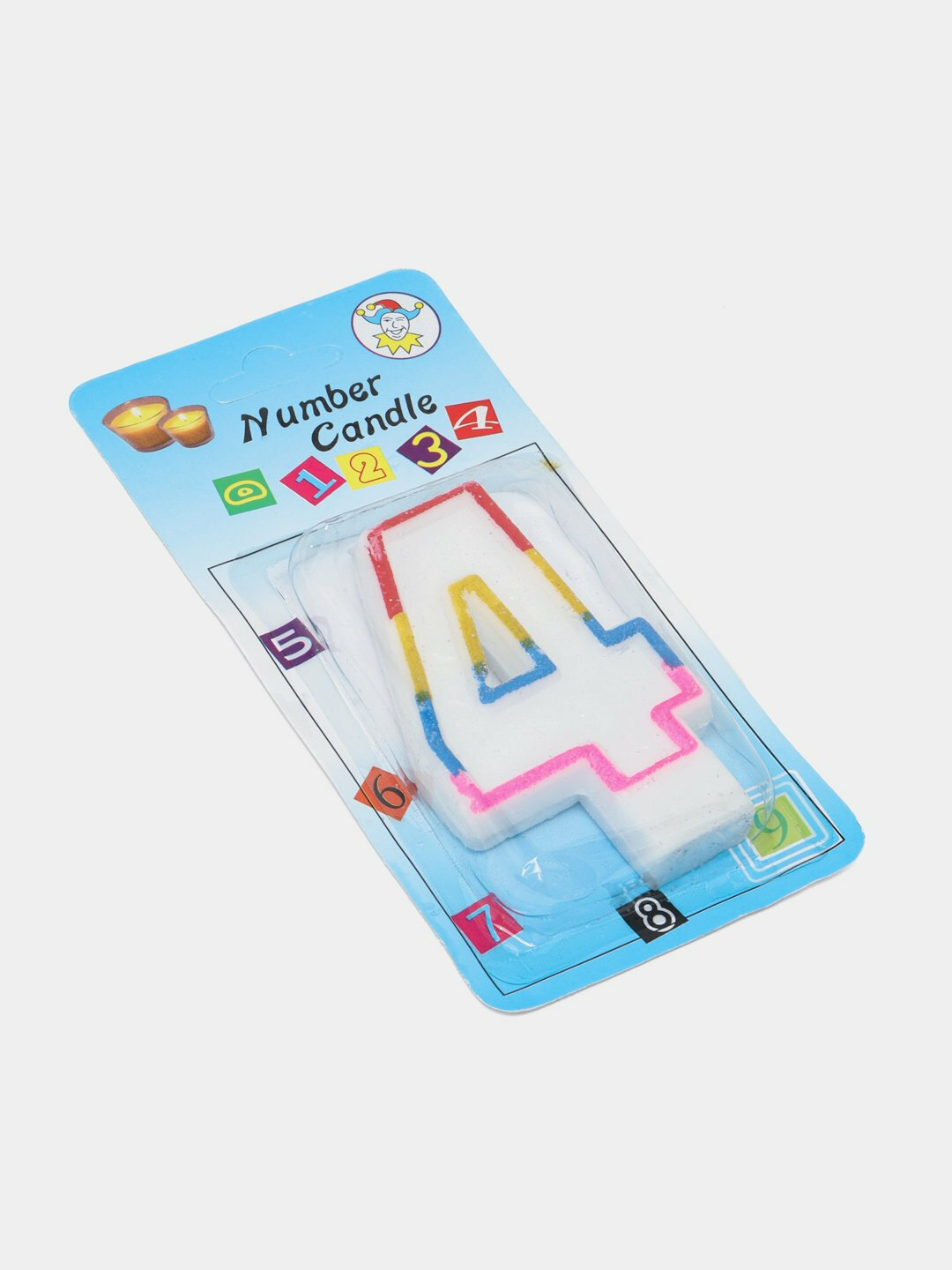 Разноцветные свечки для праздничного торта на день рождения цифра "4"