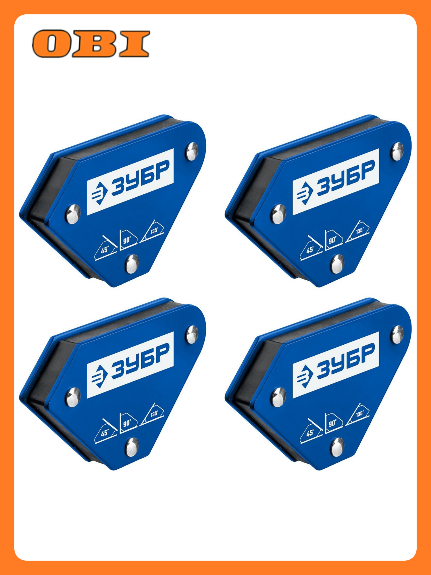 Набор Угольников магнитных для сварочных работ ЗУБР УМ-3 4 шт 4 кг