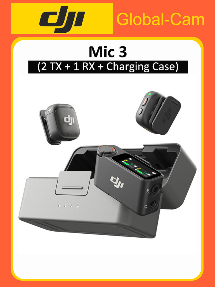 Микрофон DJI Mic 3 (2 TX + 1 RX + Charging Case) для iPhone / камеры / Android / Приложения / потоковые носители