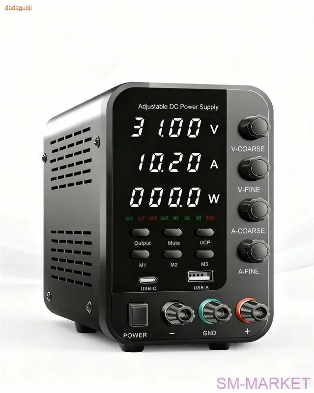 Регулируемый источник питания постоянного тока,30V 10A, цифровой дисплей, регулятор напряжения, коммутация, высокая мощность, Лабораторный блок питания