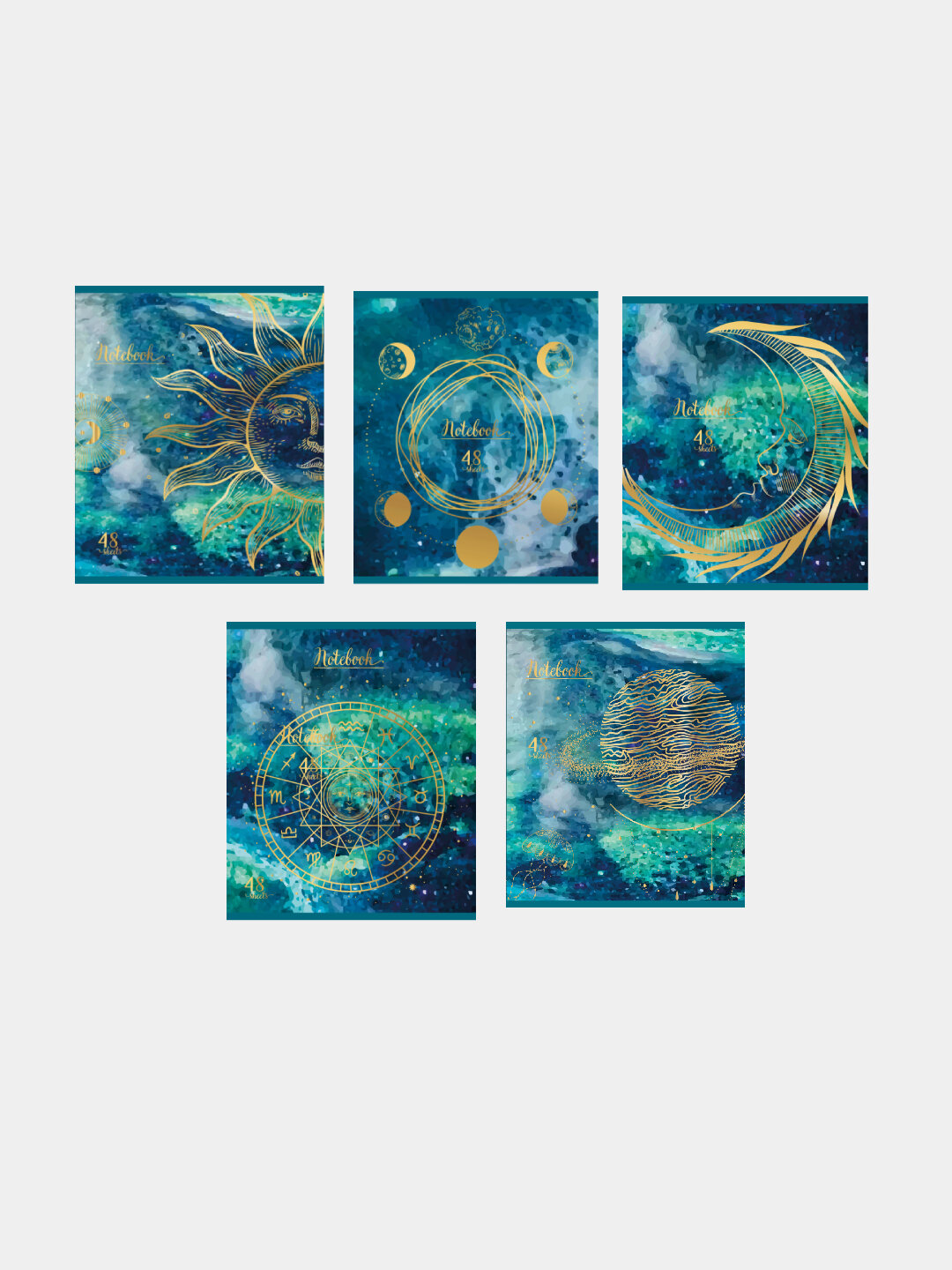 Тетрадь, А5, 48 листов, клетка, Гороскоп, 5 шт