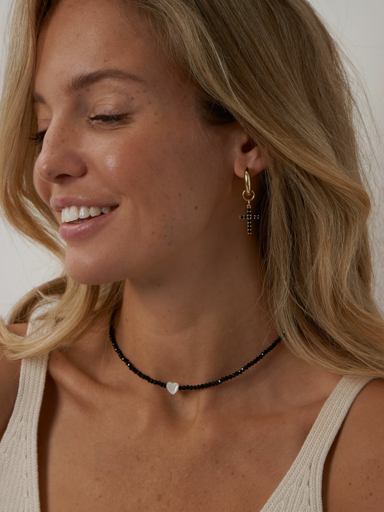 Серьги конго, шпинель, золотой, черный — фото 1