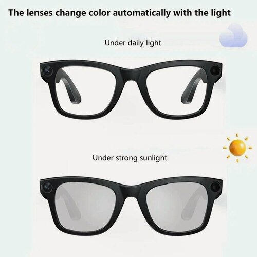 Изображение товара Умные очки MIJIA 800 Вт Pixel с камерой Ai для фотографии высокой четкости, записи видео, голосовых звонков и перевод, Photochromic Lens, Унисекс