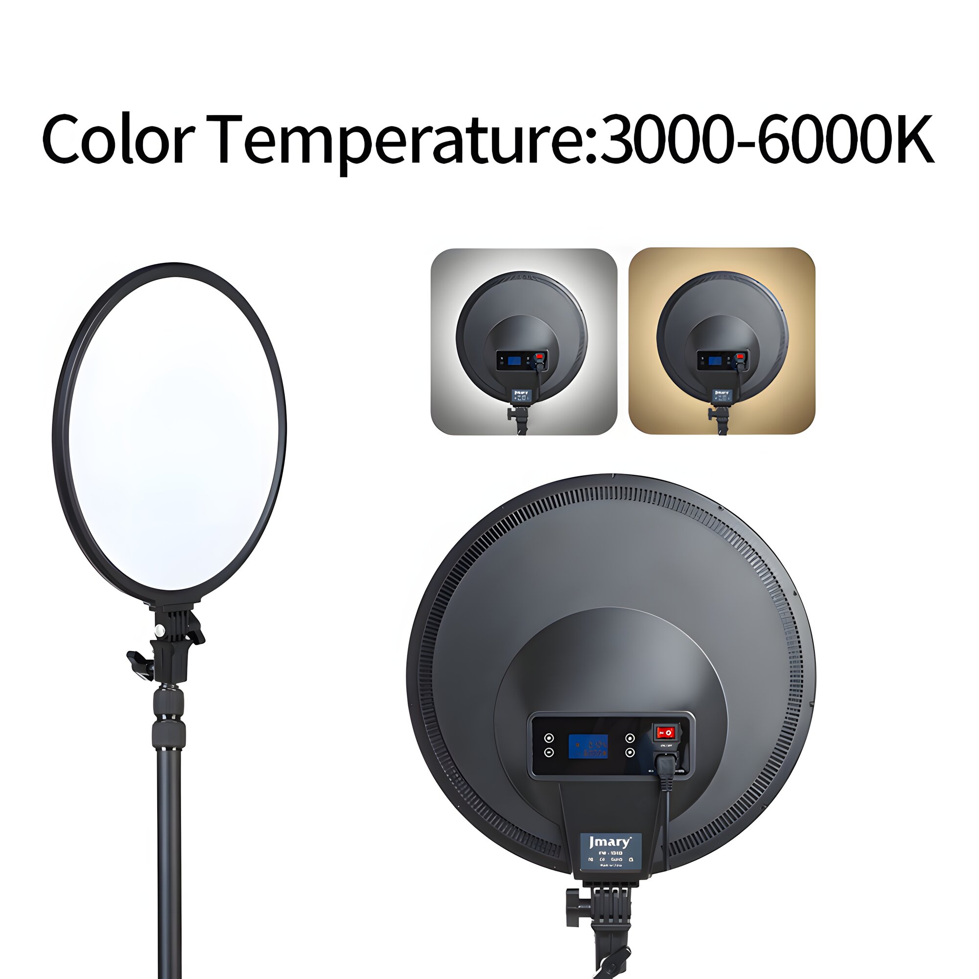 Портативная кольцевая светодиодная лампа JMARY FM-15RS, чёрная — для профессиональной съёмки и создания контента
