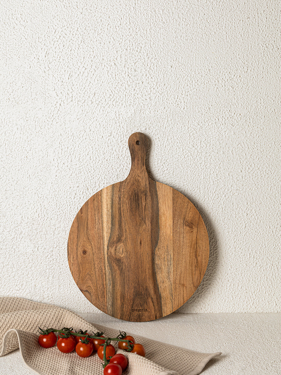 Доска сервировочная DeNASTIA акация с ручкой 40x30x1,5 см, коричневый, KB00082