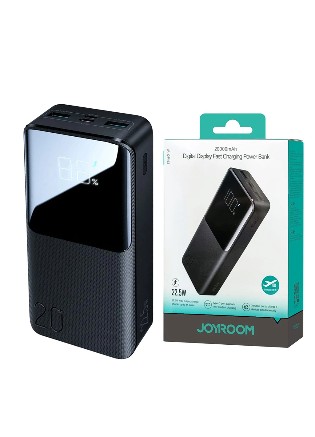 Портативный аккумулятор JOYROOM QP192, для смартфонов, Power Bank, компактный