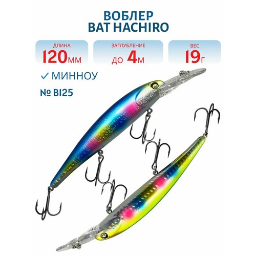 Воблер BAT HACHIRO (V) BT010 120 мм, 19 гр, заглубление 4 м, цвет #B125