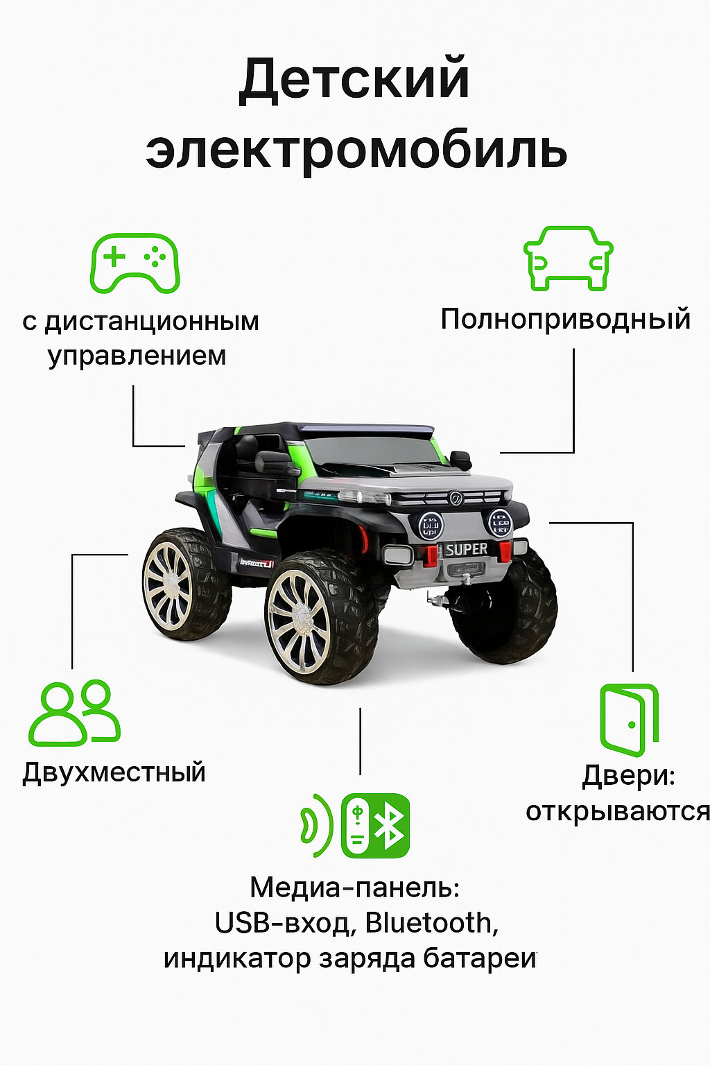 Детский электромобиль, электромобиль для детей, детский квадроцикл, — фото 1