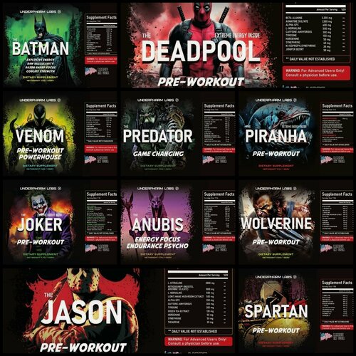 Изображение товара Набор предтренировочных комплексов UnderPharm Labs, 10 штук по 7.5 г