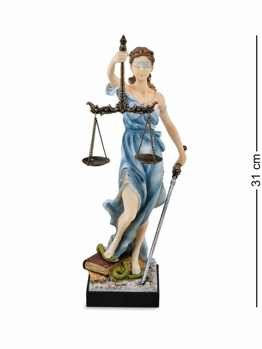 Статуэтка Фемида, размер 28.5*11*12см, материал полистоун, цвет голубой — фото 1
