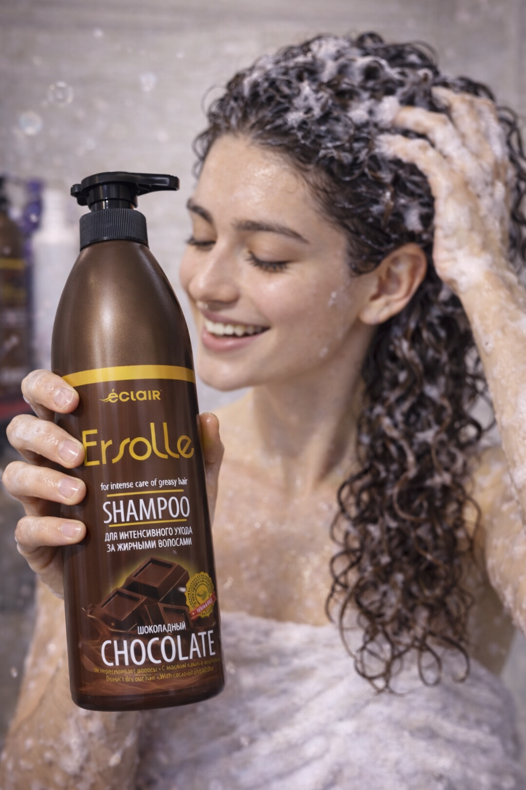 Шампунь Eclair Ersolle "Chocolate Care", глубокое очищение, с силой какао — фото 1