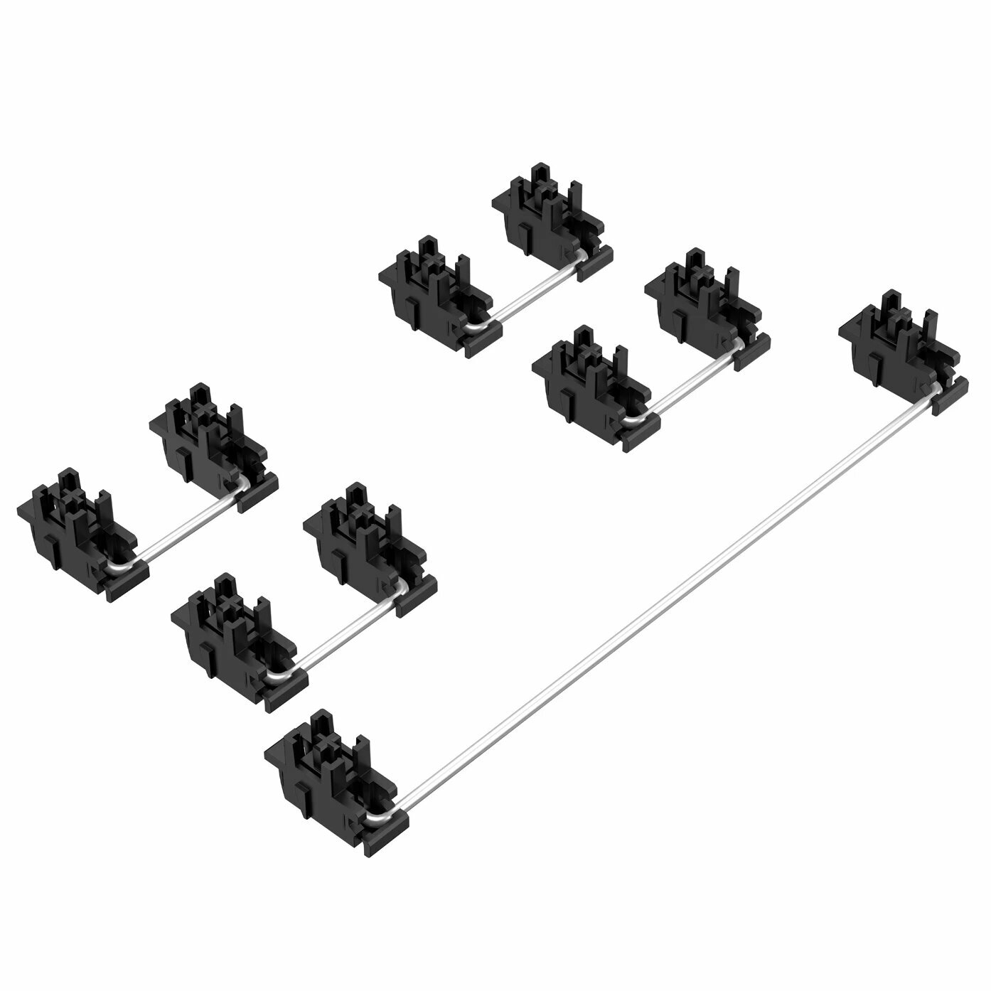 DUROCK Plate Stabs V3 Черный (2u x4 7u x1) Серебряная проволока Сателлитная ось Предварительно обрезанная Без