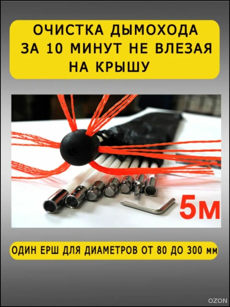 Роторный комплект Zolgerd 5 м для безупречной очистки дымоходов и вентиляции