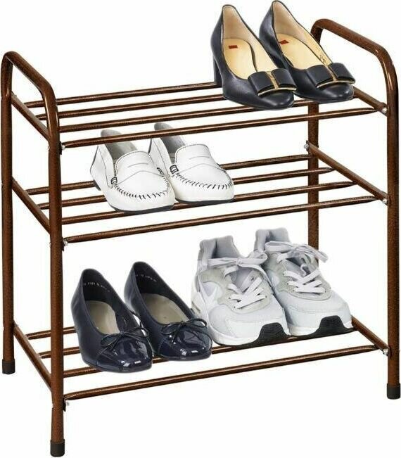 Обувница в прихожую открытая 3-х ярусная, коричневый 600201