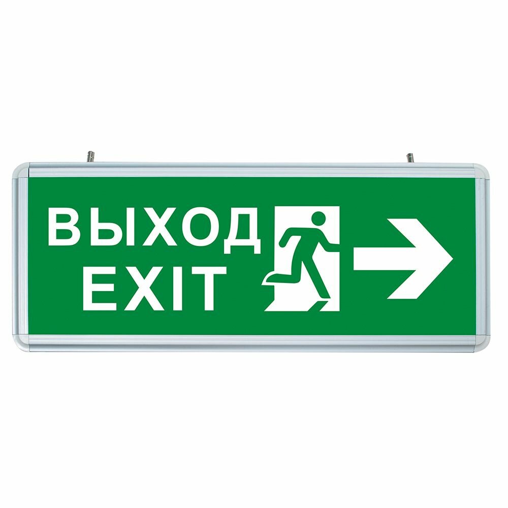Светильник светодиодный табличка "ВЫХОД-EXIT-Стрелка" двухстор. 6 LED/1Вт 355*145*25мм EL55 32551
