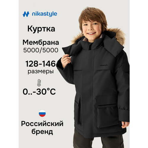 фото Пальто nikastyle, размер 134-68, черный