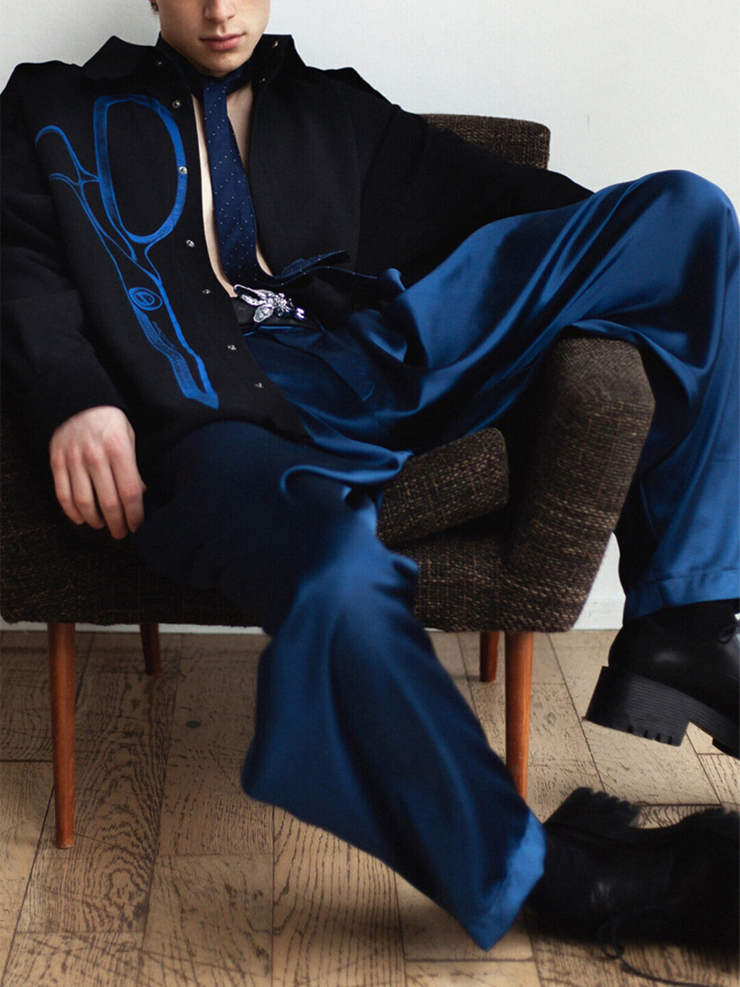 Рубашка Chernim Cherno Ножницы, размер S, черный — фото 1