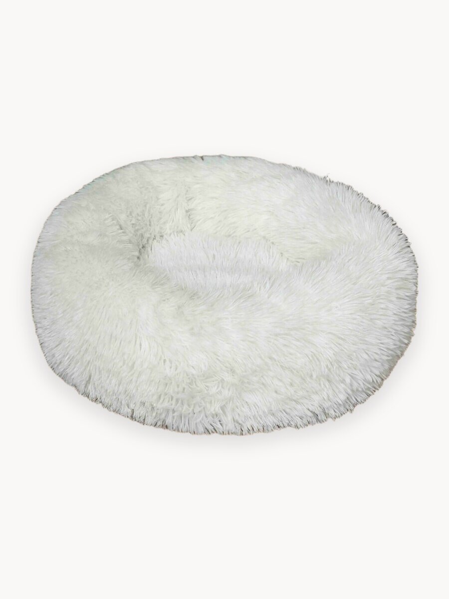 PETSHOP Лежанка для кошек и собак пушистая "Облачко", 50 см, темно-бежевая