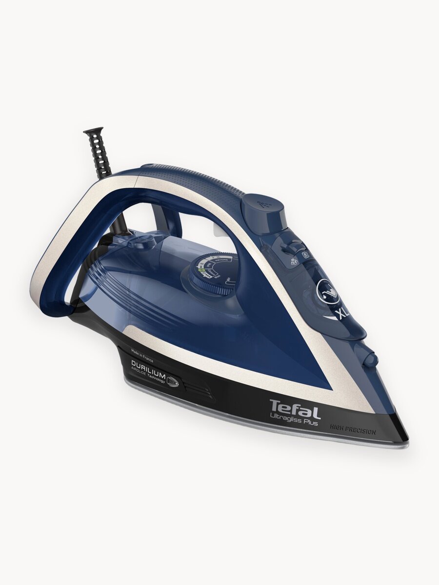 Утюг для одежды Tefal UltraGliss Plus FV6824E0, с паровым ударом 260 г/мин, функцией автоотключения, 2800 Вт, синий