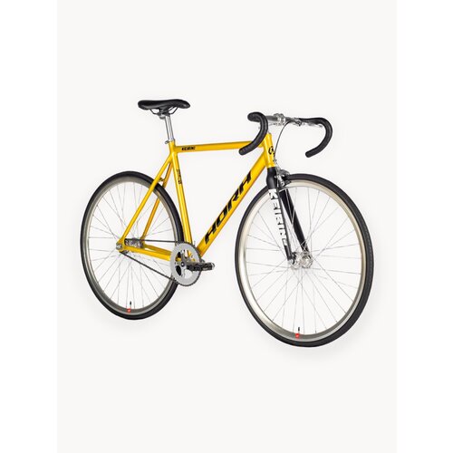 Велосипед фикс HORH KEIRIN 700С, алюминиевая рама 58см, для взрослых, золотой-черный, вес 9.6 кг