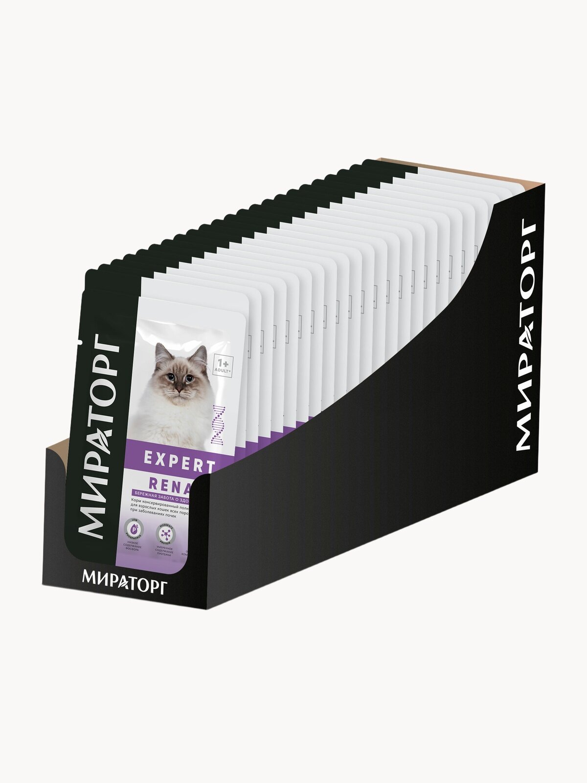 Мираторг Expert Renal пауч для взрослых кошек при заболеваниях почек Курица, 80 г. упаковка 24 шт