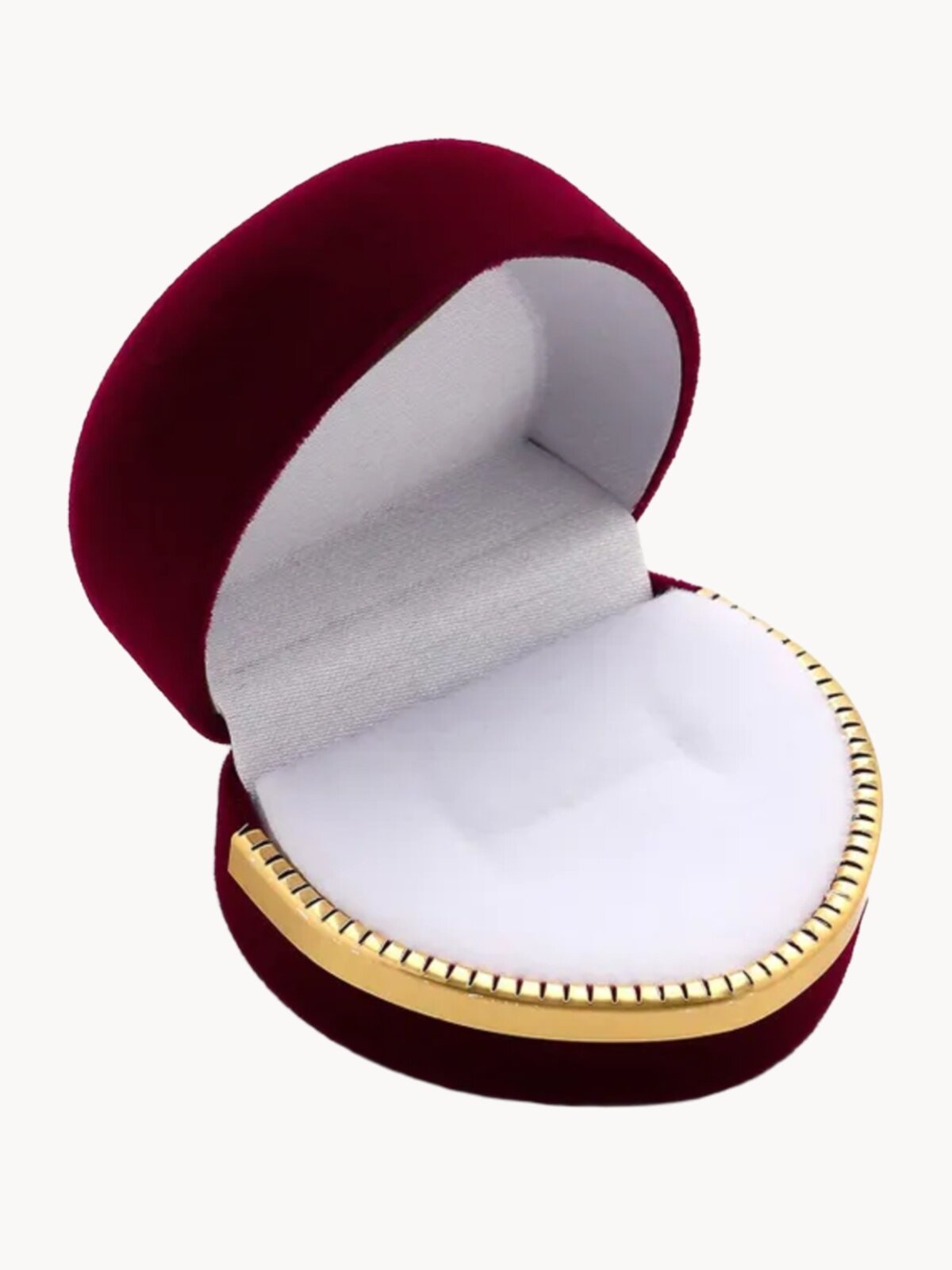 Футляр бархатный под кольцо/серьги «Сердце» 4×5, цвет бордовый с золотом