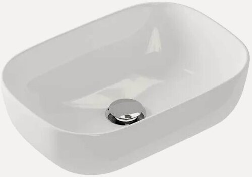 Изображение товара Накладная раковина Cersanit Модуо (Moduo) Square 50 накладная, без отверстия под смеситель, фарфоровая, прямоугольная, раковина для ванной, белая