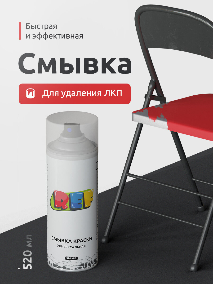 Смывка краски для металла 520 мл усиленная аэрозоль REF удалитель старой краски с поверхностей универсальный очиститель