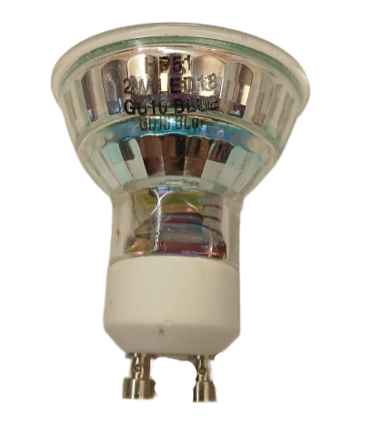 Светодиодная лампа цветная HP51 2W LED18 GU10 COLOR BLUE синяя UV FILTER Foton Lighting