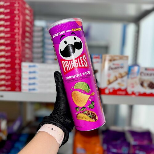 фото Картофельные чипсы pringles carnitas taco/принглс тако с мясом 158 гр.