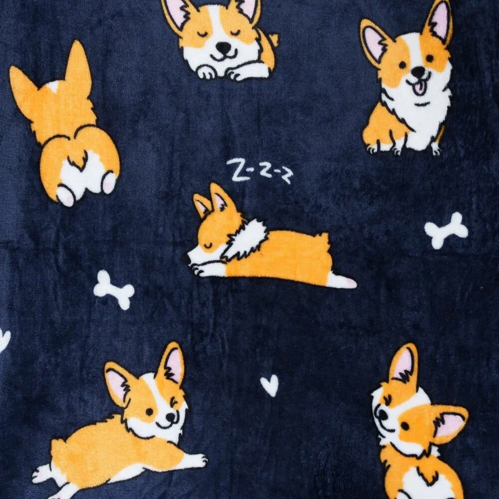 Плед корги микрофибра CASA CONFO синий