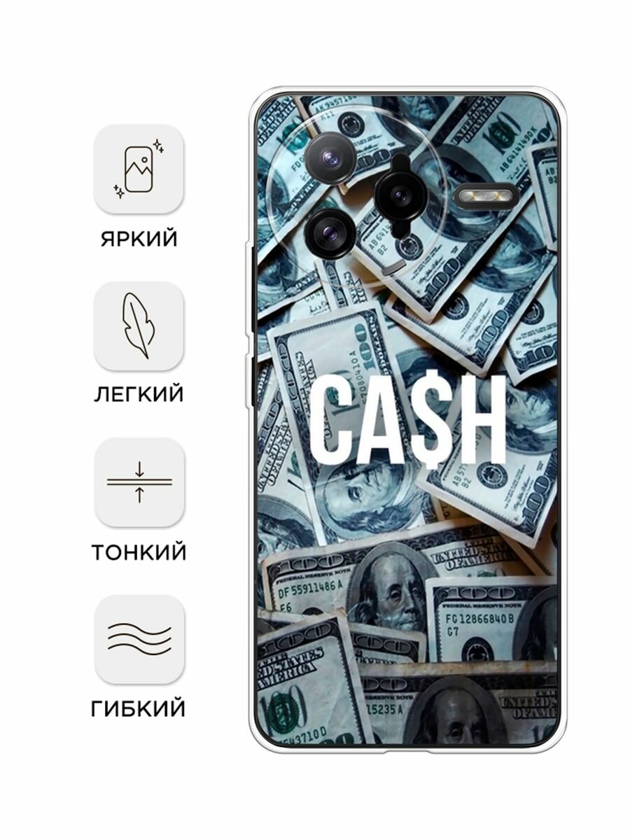 Силиконовый чехол на Poco F7 Ultra / Поко F7 Ультра с принтом "Cash" — фото 1