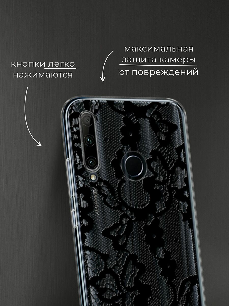 Чехол на Honor 10i/20 Lite 2019/20e/Huawei P Smart Plus 2019 / Хонор 10i с принтом "Черная сетка 2" — фото 1