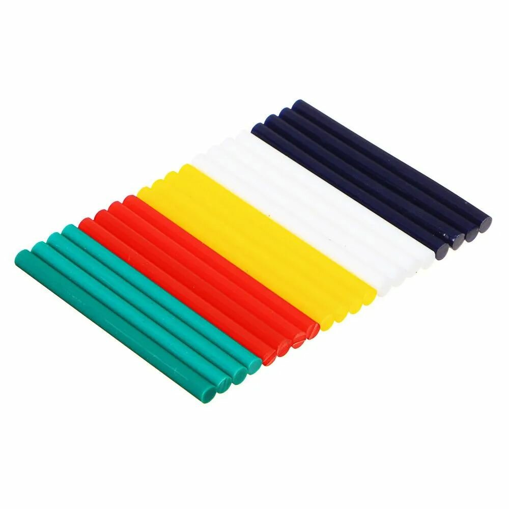 Стержни для клеевого пистолета цветные (d-7.2мм длина 100 мм) (н-р.20 шт.)