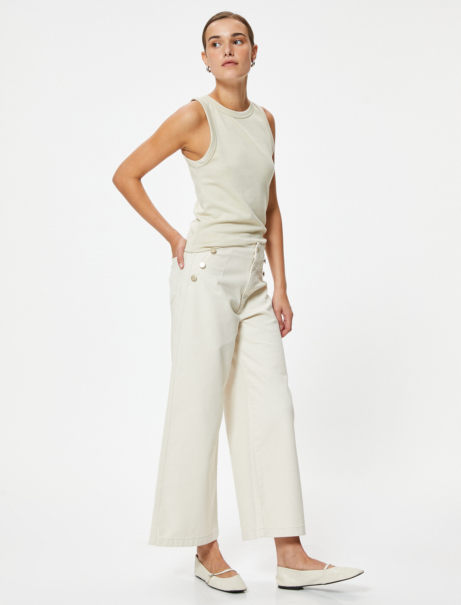 Джинсы KOTON размер W27 L32 (рост 182 см) бежевый