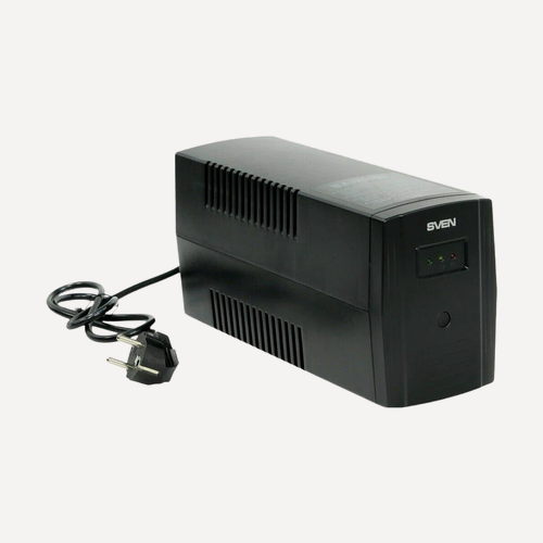 Изображение товара ИБП SVEN Pro 800 SV-013851, черный, мощность 480Вт (800ВА), 2 розетки, работа от батареи 3–20 минут