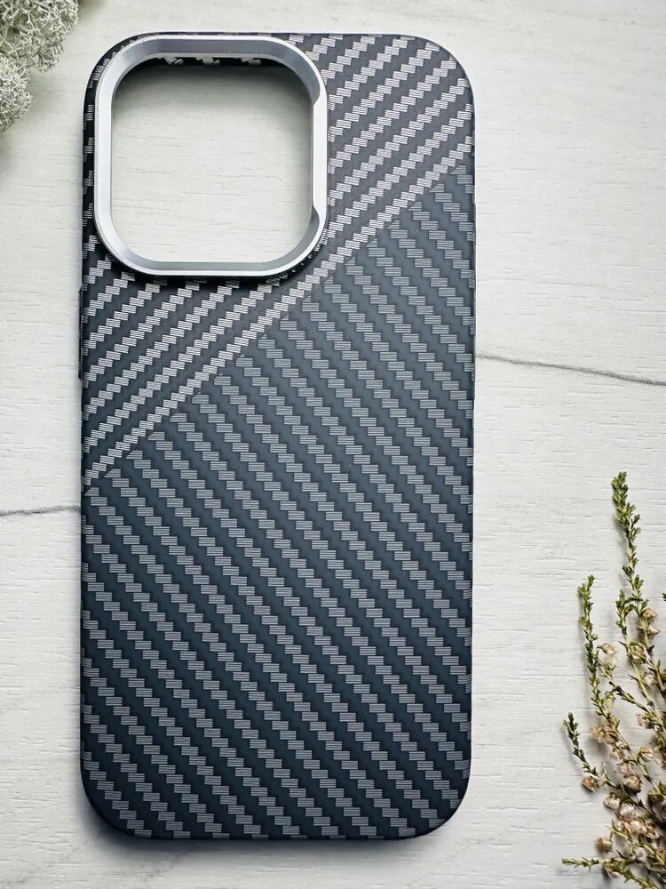 Чехол с карбоновой текстурой, совместимый с, для iPhone 14 Pro MAX — фото 1