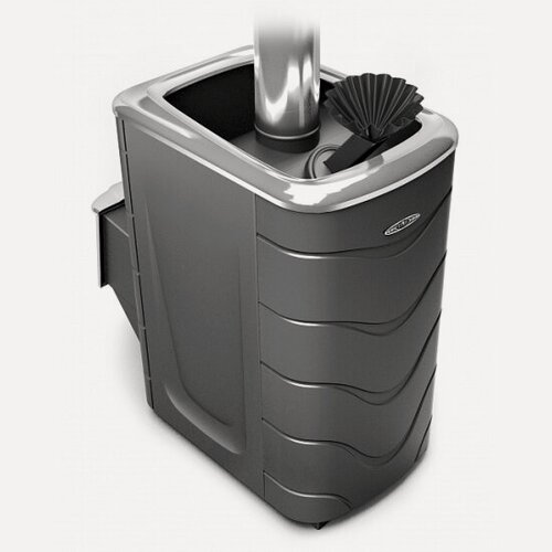 Изображение товара Печь банная каменка Tmf Печь банная каменка Гейзер 2014 Inox с дверцей из нержавеющей стали без стекла, с закрытой каменкой, антрацит