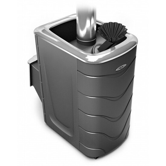 Печь банная каменка Tmf Печь банная каменка Гейзер 2014 Inox с дверцей из нержавеющей стали без стекла с закрытой каменкой антрацит