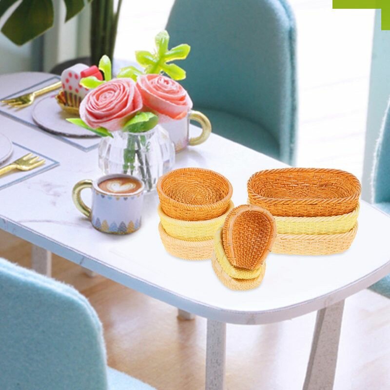 9 шт. игрушечная корзина мини-пикник маленький пейзаж резиновые изделия 4.60X2.70X1.00CM``