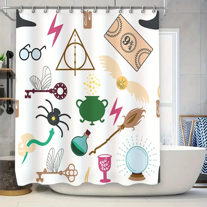 Занавеска для душа Гарри Поттер белая