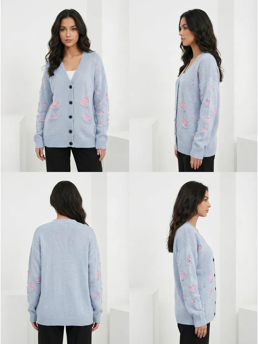 Кардиган DommoD, размер 46-50, голубой — фото 1