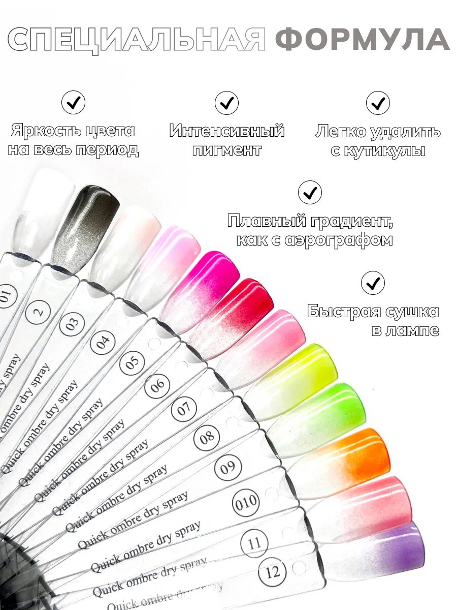 Сухой спрей для градиента ногтей омбре 10 — фото 1